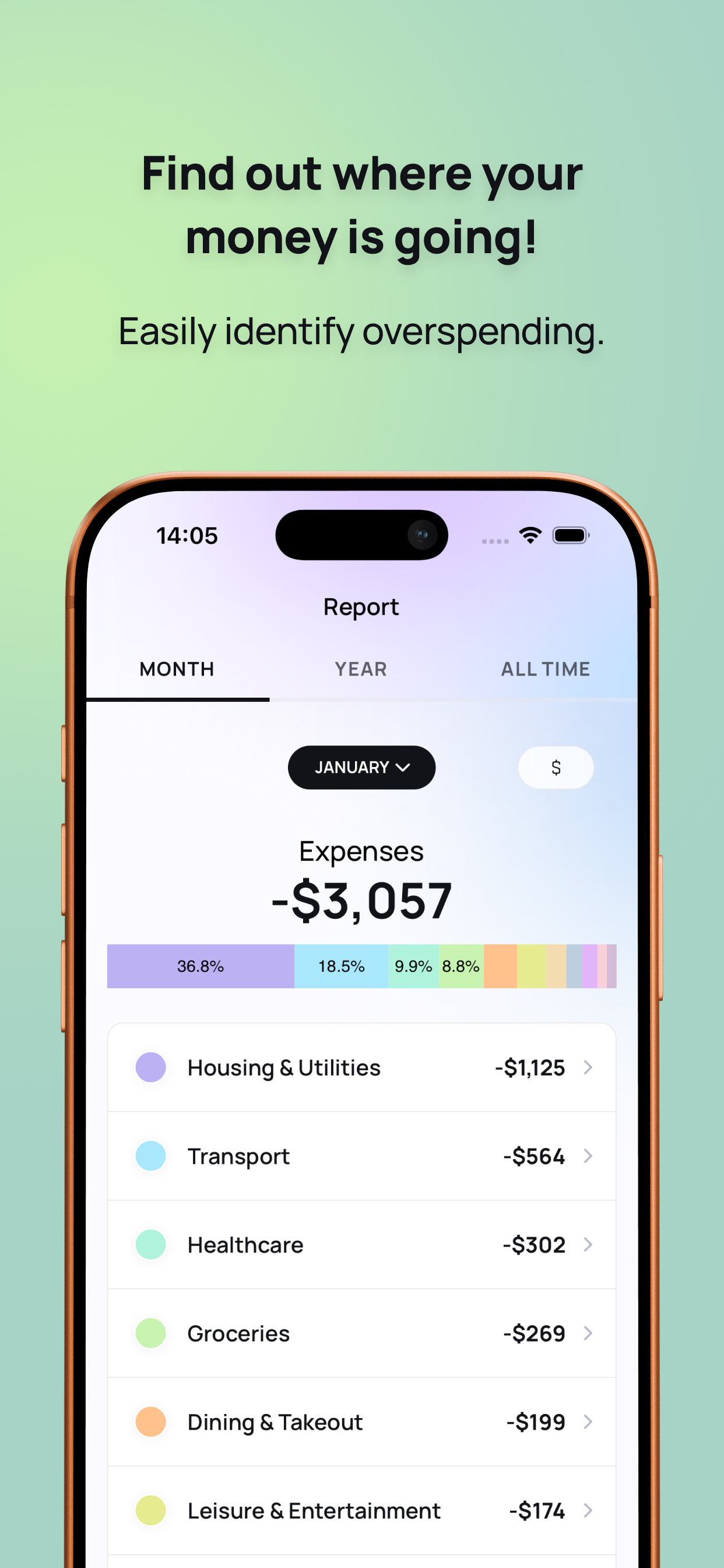 Spendline categories